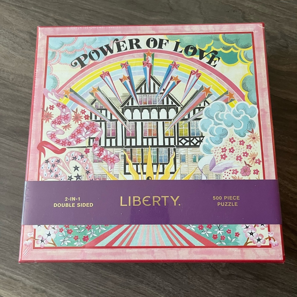 Liberty Vibrant Glossy Castle and Floral Double-Sided Puzzle